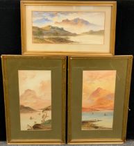 W. H. Earp, a pair, Highland Lochs, each signed, 82cm x 49cm frame sizes; another, similar, (3).