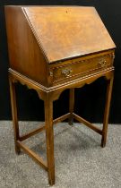 A George III style small mahogany bureau, 101cm high x 55cm wide x 39.5cm deep.