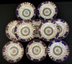 A set of ten Copeland Spode china soup bowls, retailed by T Goode & Co London, with floral and