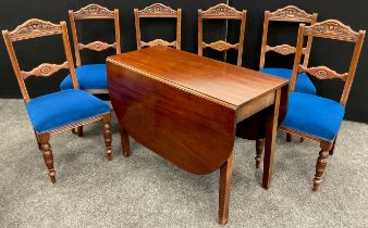 A 19th century mahogany drop-leaf dining table, 73cm high x 104.5cm x 47.5cm (139.5cm with leaves