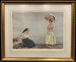 William Russell Flint, after, Rosa and Marissa, signed in pencil lower right margin, blind stamp
