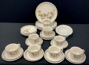 An Autumn Leaves pattern dinner and tea set, for six, retailed by Marks & Spencers.