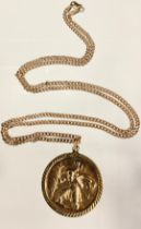 A 9ct gold st Christopher pendant necklace, 12.6g