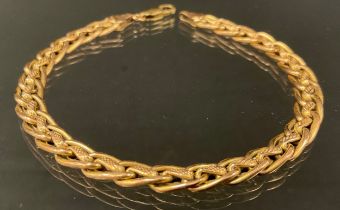 A 9ct rose gold fancy link bracelet, 19.5cm long, 5.8g