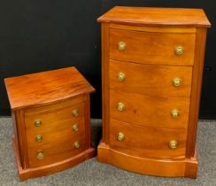 A mahogany tall chest of four drawers, 94cm high x 59.5cm wide x 48.5cm deep; and a conforming