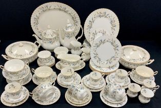 A Royal Albert ‘Brigadoon’ table service for six including; tea pot, coffee pot, sugar pot, milk