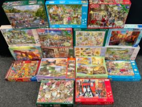 Jigsaw puzzles - large qty ,King, People’s Friend, Falcon deluxe ,etc , landscapes, animals,