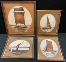 A. D. Beresford, a trio of oil paintings, boating subjects, Sails Aloft, each signed; another,