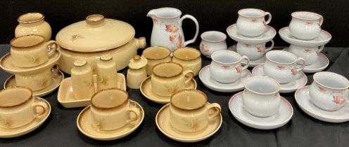 A Denby Twilight pattern tea set, for seven inc cups, saucers, side plates, other Memories pattern