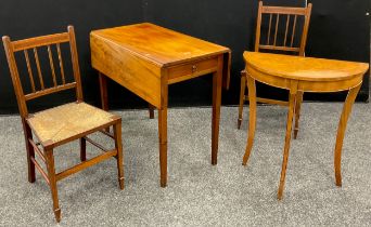 A 19th century mahogany Pembroke table, single drawer to frieze, tapered square legs, 73.5cm high