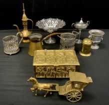 Silver and metal ware - An Art Nouveau twin handled silver trophy cup and cover. Birmingham 1920'