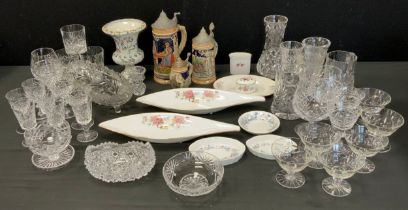 Ceramics and glass - Wedgewood, lead cut glass drinking glasses, tumblers etc