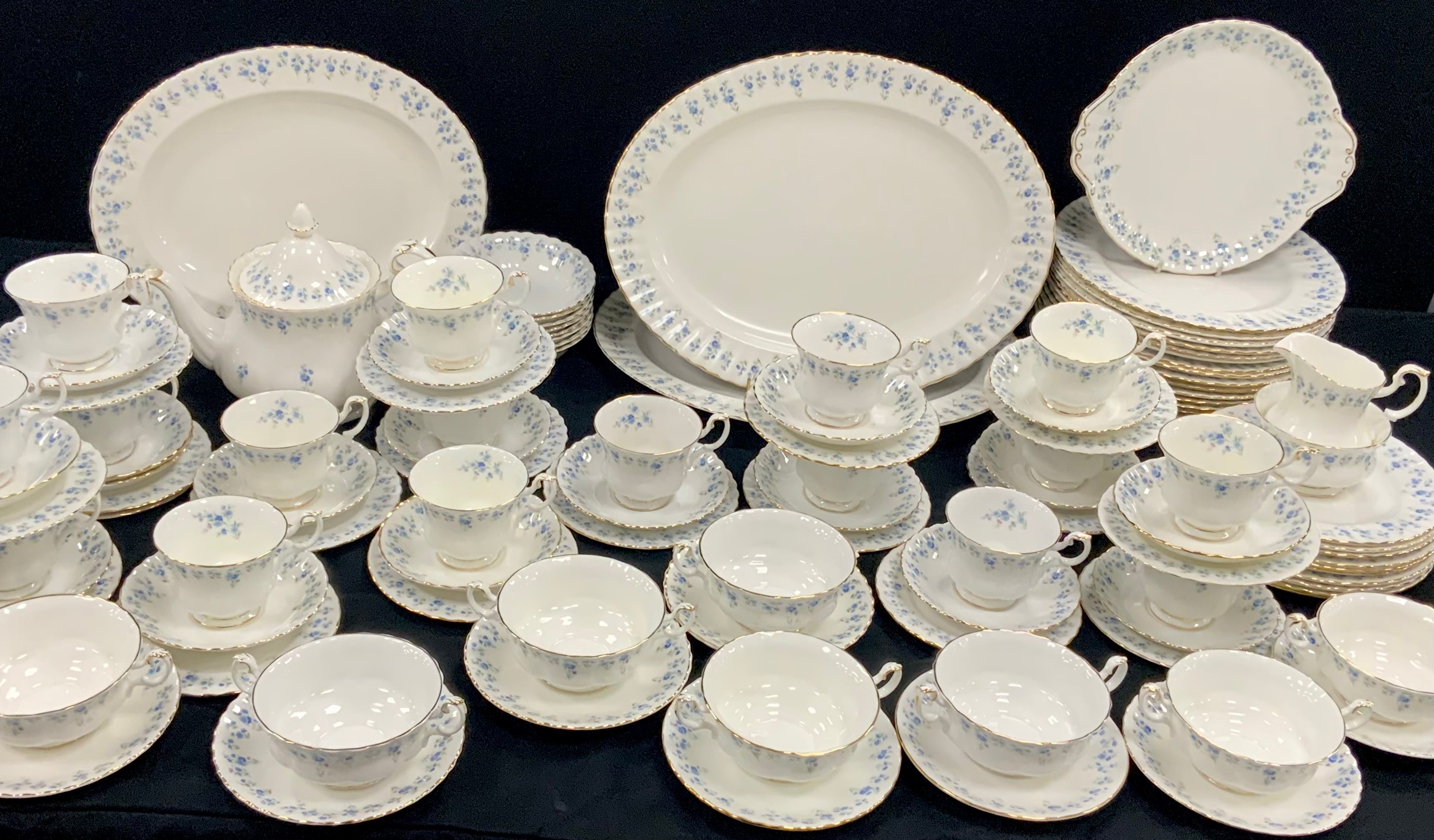 A extensive Royal Albert ‘Memory Lane’ pattern Dinner set, comprised of; two meat dishes, 41cm