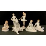 A Royal Doulton figure, Little Ballerina HN3395, others Ballet Shoes HN3434, Star Performer