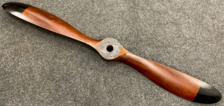 A Large replica mahogany two-blade aeroplane propeller, 195cm long.