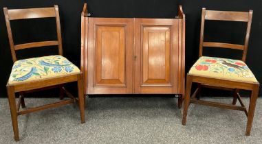 A late 19th century mahogany 'medicine' cabinet, fitted shelving and pigeon hole compartments to