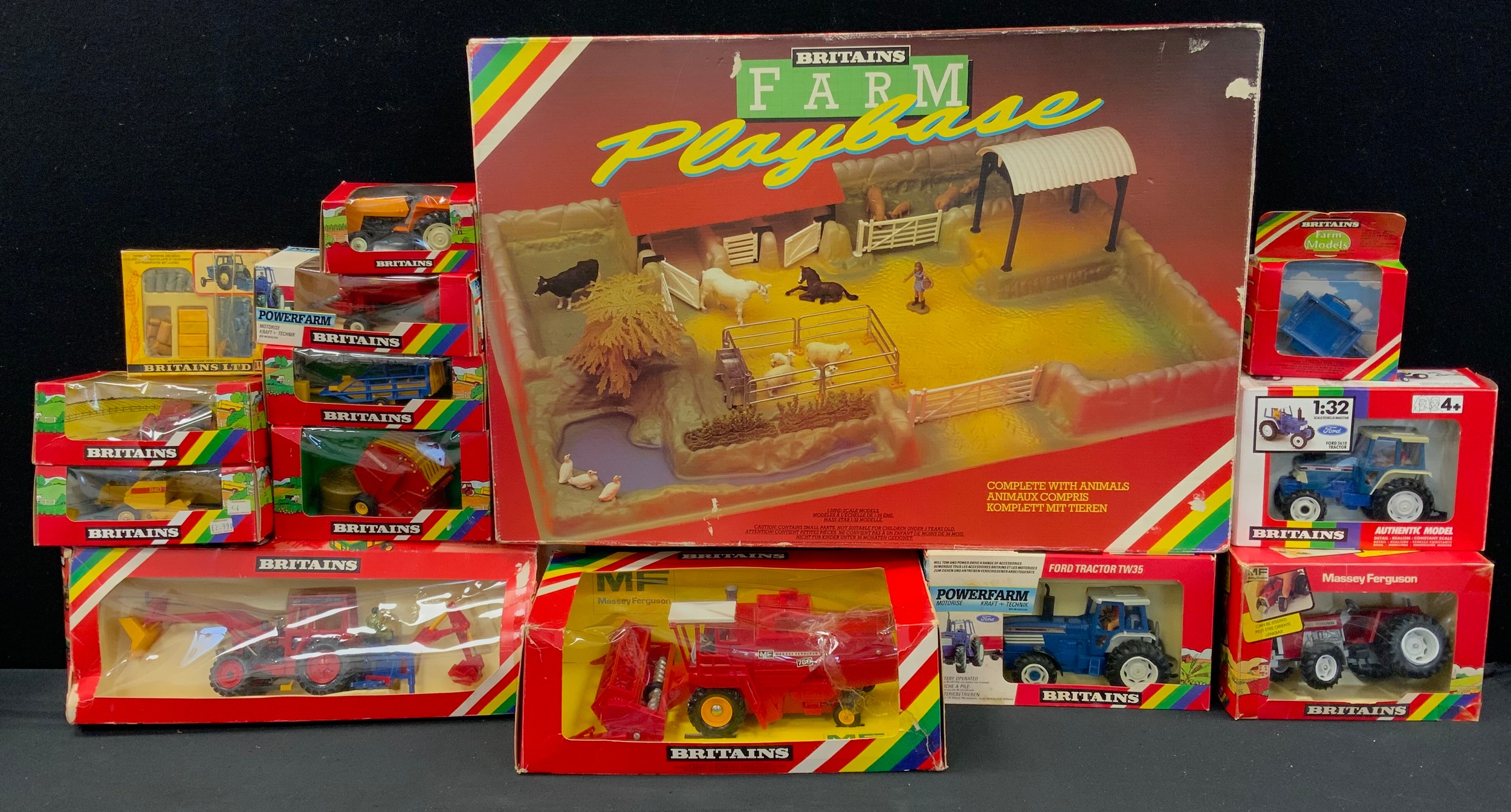 Britain's Toys qty, Farm base, Combine Harvester, Tractors, Trailers ...