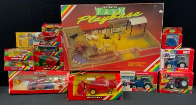 Britain's Toys qty, Farm base, Combine Harvester, Tractors, Trailers etc mostly boxed.