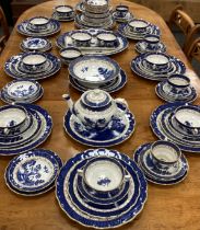 A Booths Real Old Willow part table service for twelve including; twelve dinner plates, twelve