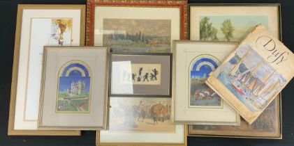 Pictures and prints - 19th century coloured etchings and lithographs - ‘The New Extended front of