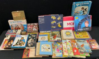 Toys & Games - Meccano set number 2, Rupert Beat and other children's annuals, books , jigsaws,