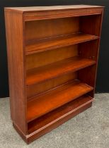 A mahogany open bookcase, 116.5cm high x 91.5cm wide x 28cm deep.