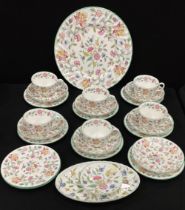 A Minton Haddon Hall pattern tea set, for six.