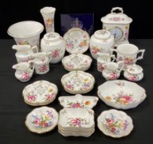 Royal Crown Derby ‘Derby Posies’ ware including; a pair of ginger jars and covers, 11cm high,