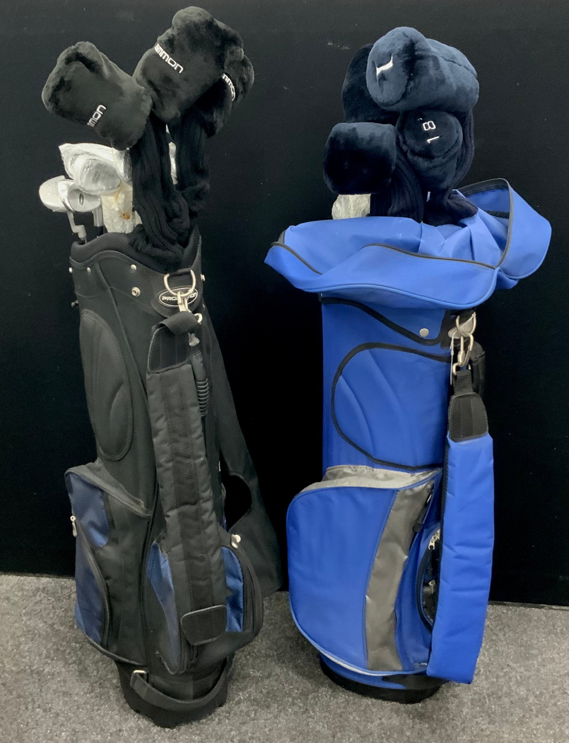 Sporting Items - A full set of unused Prosimmon left hand handed golf clubs, another set (2)