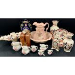 Ceramics - Masons Mandalay’ pattern ware including; plate, vase, mantel clock, others; a set of