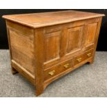 An 18th century style Victorian oak Lancashire chest, 71.5cm high x 112cm x 55.5cm.