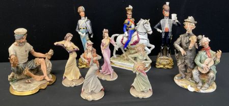 A Capodimonte Porcelain figure, by Volta, Fisherman's Pearl; others Tiziano Galli, The Buskers;