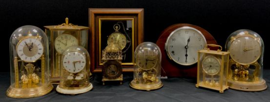 Clocks - Schatz and Sohne Anniversary with floral face and glass dome, 16cm; others (9)