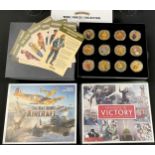 Coins & Tokens - limited edition WWII Forces Collection of gold plated tokens, others, the 75th