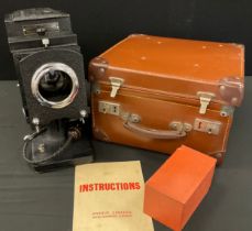 Ensign - optiscope Magic lantern projector, with instructions, cased