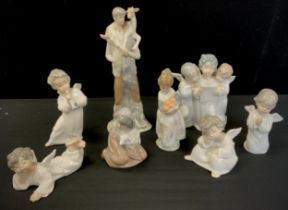 LLadro Figures - Alpine Shepherd With Goat across his shoulders, Girl with Basket of fruit,