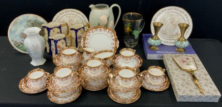 An early 20th century Royal Albert tea set, for twelve, with floral collar, printed marks; graduated