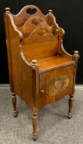 An early 20th century walnut Canterbury / side cabinet, 78cm high x 35cm wide x 28.5cm deep, c.1930.