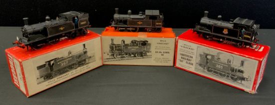 Wills Finecast - three constructed metal kit locomotives, 0-4-4 SR (ex LSWR) 02 inc BR black livery,