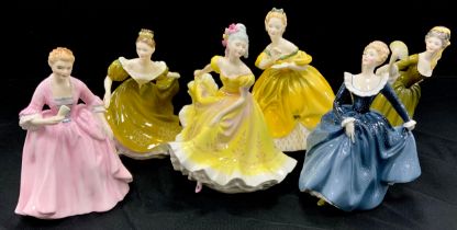 Royal Doulton figure including; Fragrance HN 2334, A Hostess of Williamsburg HN2209, Ninette HN