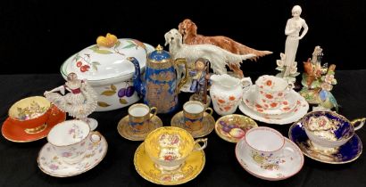 Ceramics including; late 19th century Newhall tea cup and saucer,c.1890, Aynesley tea cup and