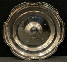 A Queen Elizabeth II silver Commentative silver jubilee lobed circular bowl, Frank Cobb & Co Ltd,