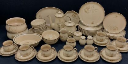 Denby ‘Images’ pattern part table service for six including; a coffee pot, sugar bowl, milk jug,