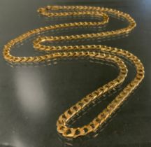 A 9ct gold curb link necklace, 58cm long, 13.8g, boxed