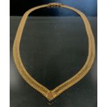 A 9ct gold flat snake chain necklace, 7,1g