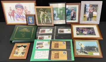 Autographs - Sporting inc Golfers Tiger Woods, Arnold Palmer, Seve Ballesteros and Jack Nicolaus,