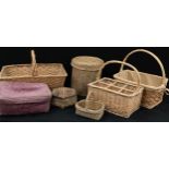 A quantity woven baskets including hand held and lidded baskets ( 7)