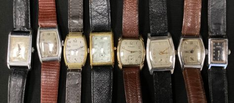 Vintage Watches - a Roamer Standard 15 jewel 1930s gold plated tonneau cased wristwatch; others,