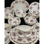 An Albany floral dinner service for six including; six large dinner plates, six smaller, six