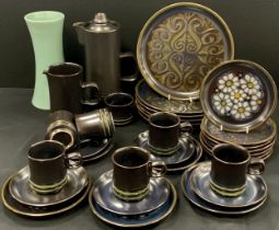 A Denby 'Bokhara' coffee service for six including six coffee cans and saucers, coffee pot, milk jug